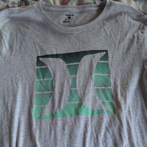 Hurley Gray T-Shirt with Green Logo